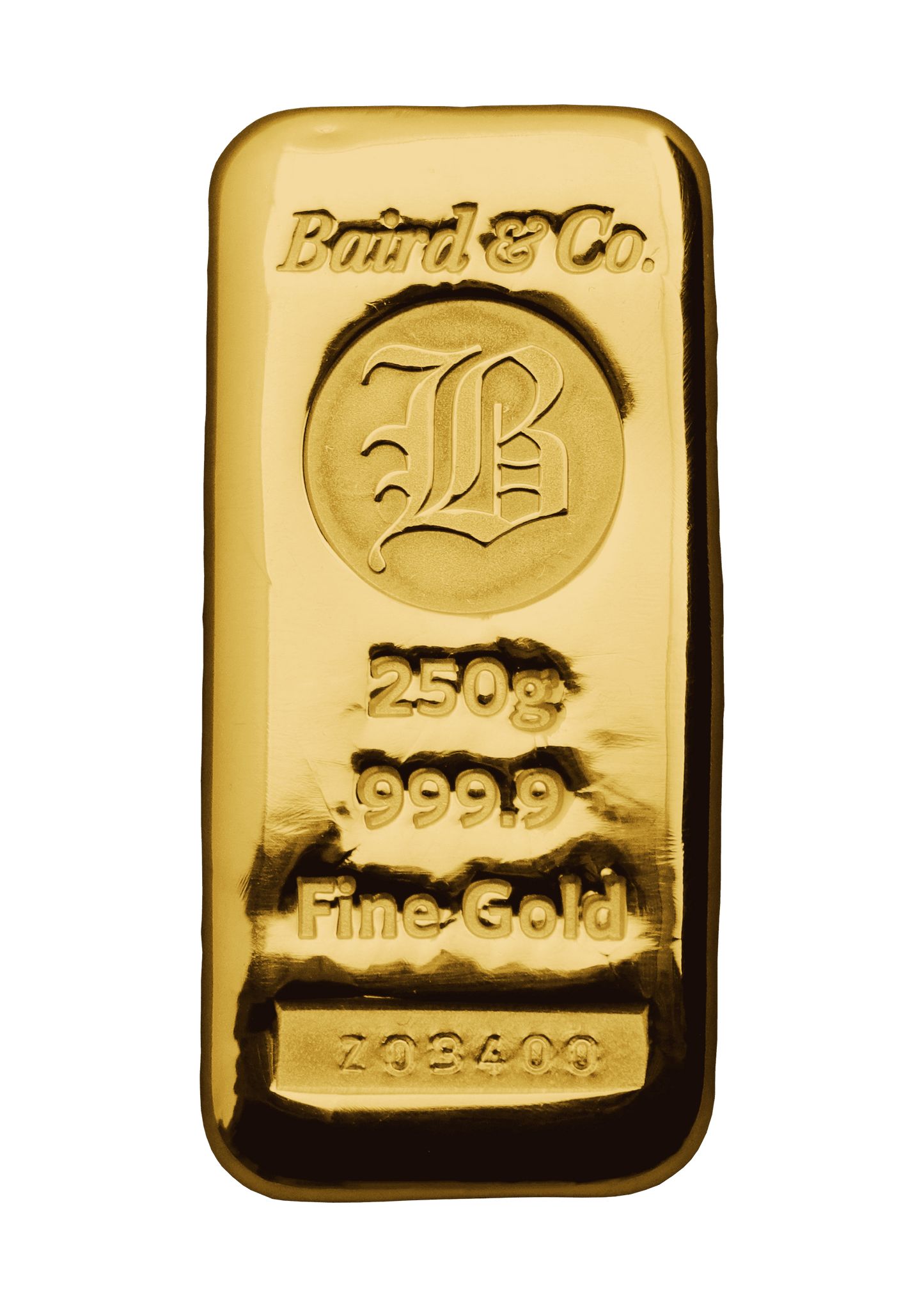 250g Baird & Co Cast Gold Bar