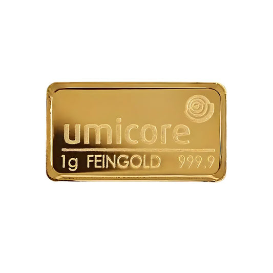 1g Umicore Minted Gold Bar