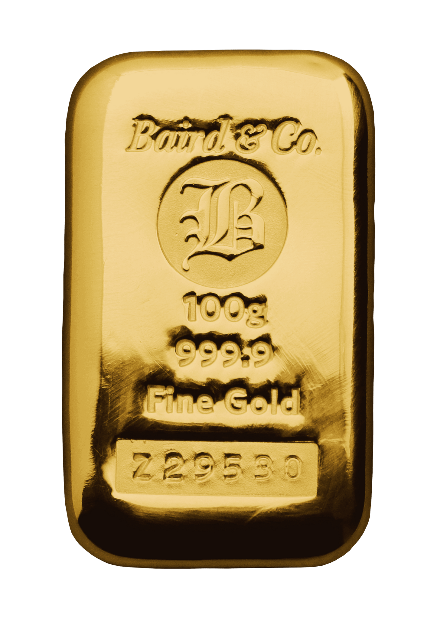 100g Baird & Co Cast Gold Bar