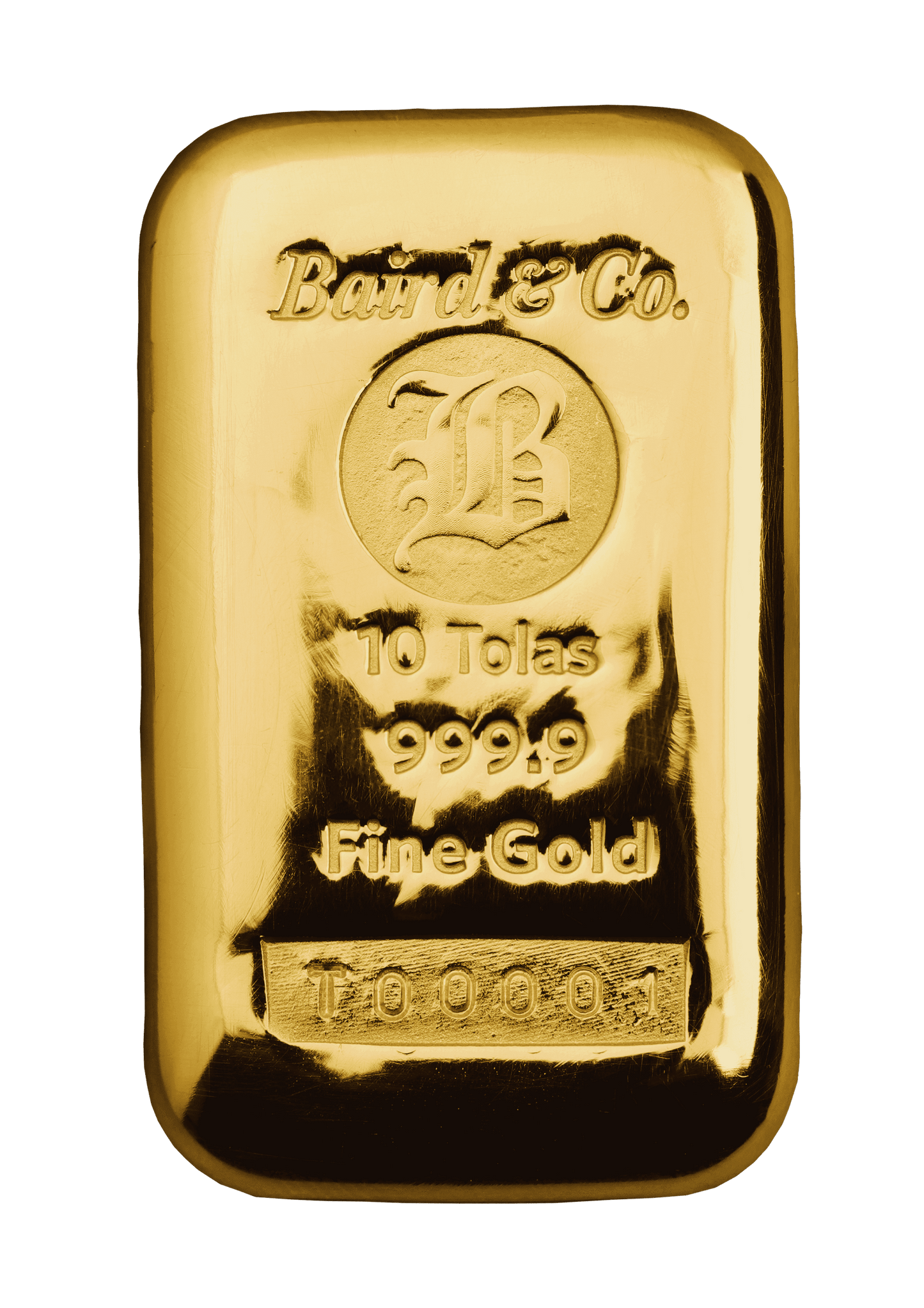 10 Tola Baird & Co Cast Gold Bar
