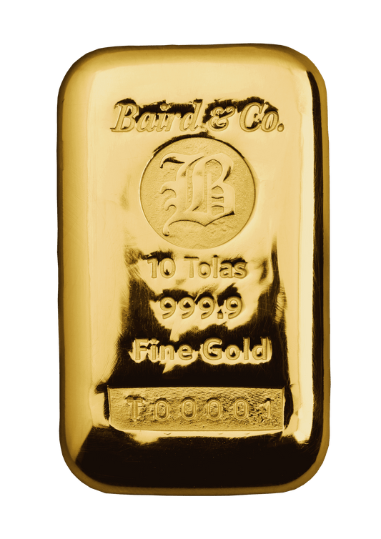 10 Tola Baird & Co Cast Gold Bar