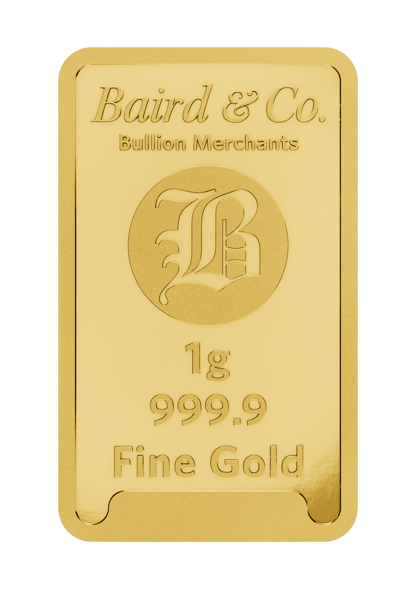 1g Baird & Co Minted Gold Bar