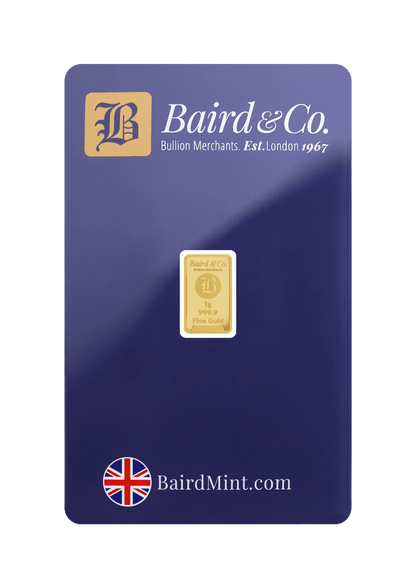 1g Baird & Co Minted Gold Bar