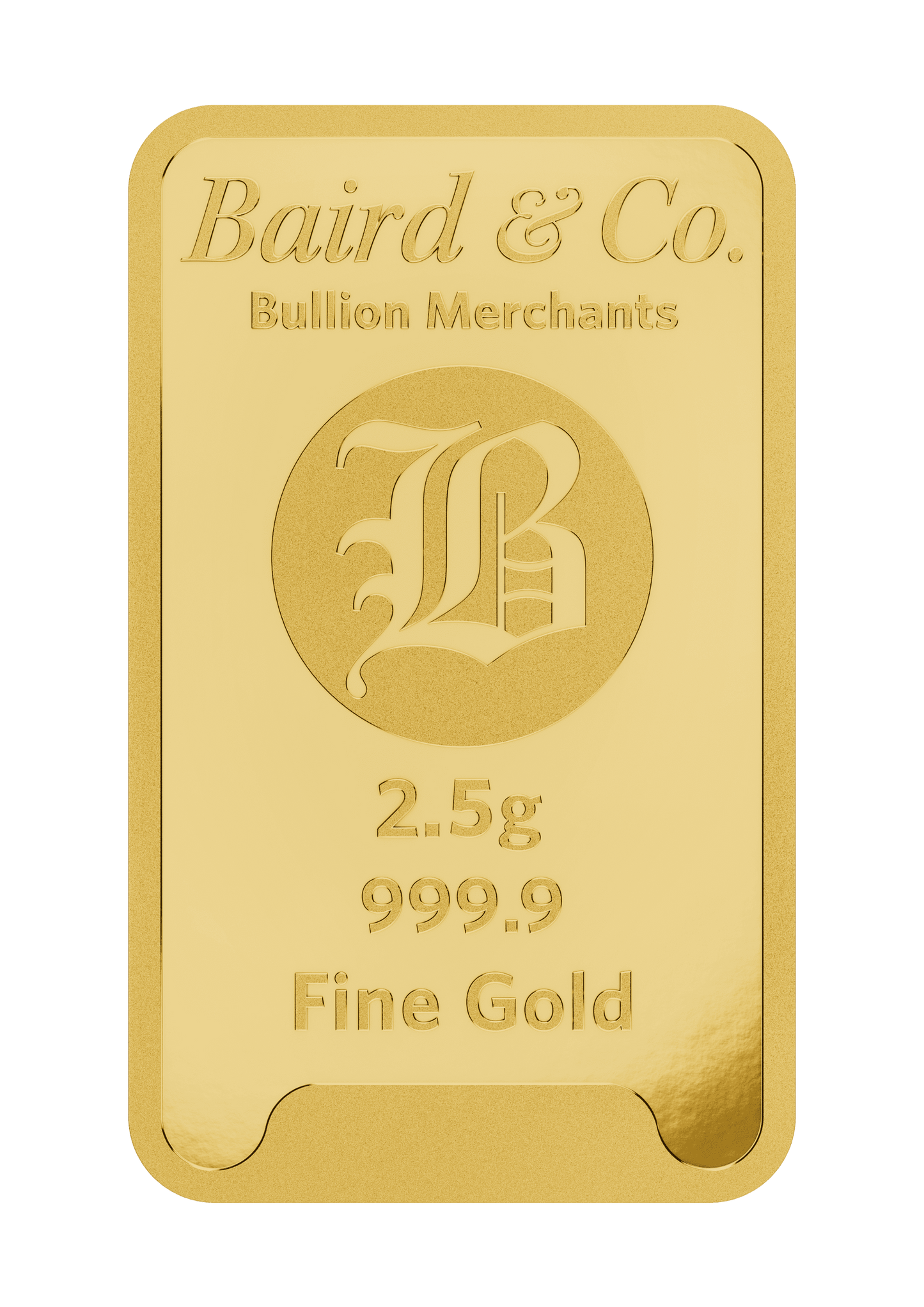 2.5g Baird & Co Minted Gold Bar