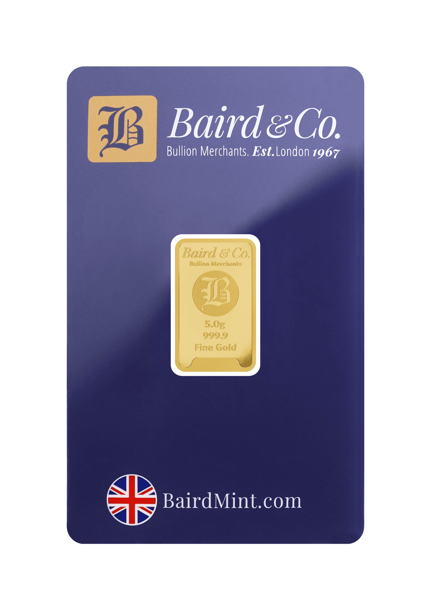 5g Baird & Co Minted Gold Bar