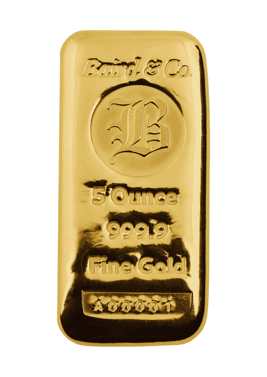 5oz Baird & Co Cast Gold Bar