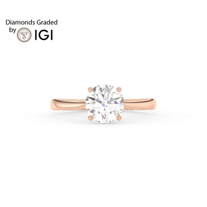 2ct Round Lab Diamond Solitaire Engagement Ring - E/VVS 14K Gold