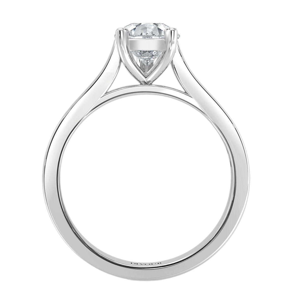 3ct Pear Lab Diamond Engagement Ring with Diamond Band - E/VVS Platinum