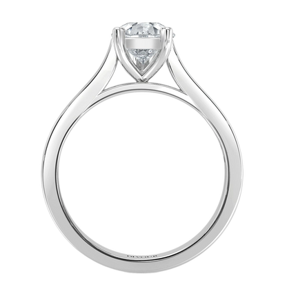 3ct Pear Lab Diamond Engagement Ring with Diamond Band - E/VVS Platinum