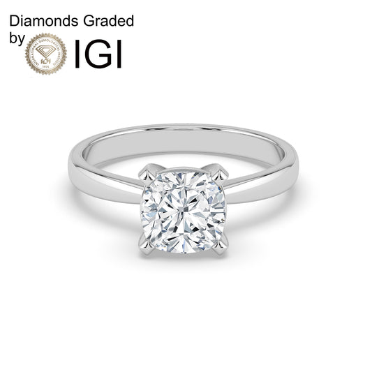 3ct Round  Lab Diamond Solitaire Engagement Ring - E/VVS Platinum