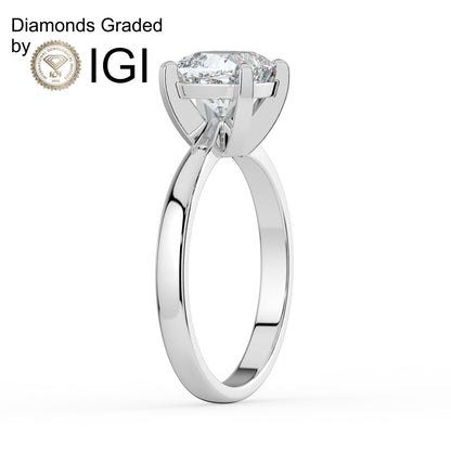 3ct Round  Lab Diamond Solitaire Engagement Ring - E/VVS Platinum
