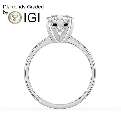 3ct Round  Lab Diamond Solitaire Engagement Ring - E/VVS Platinum