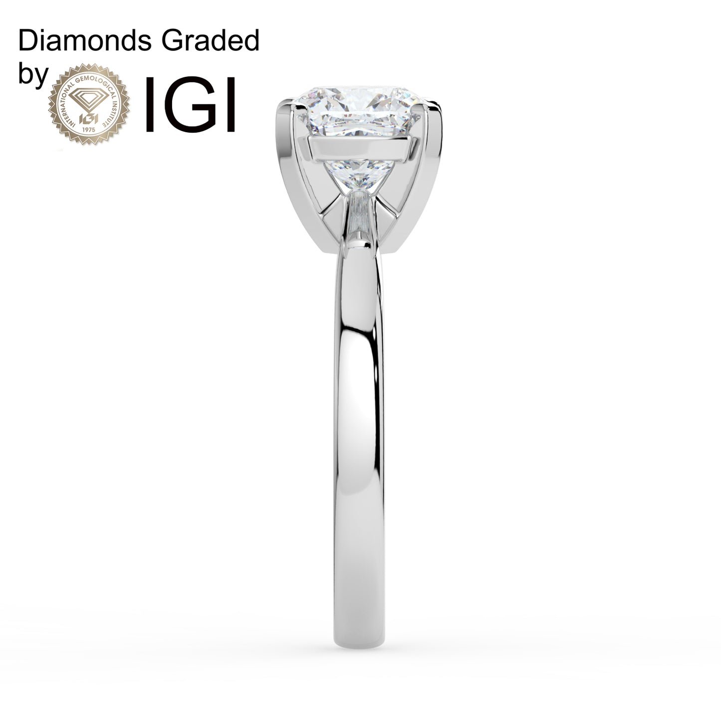 3ct Round  Lab Diamond Solitaire Engagement Ring - E/VVS Platinum
