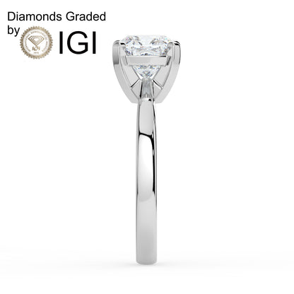 3ct Round  Lab Diamond Solitaire Engagement Ring - E/VVS Platinum