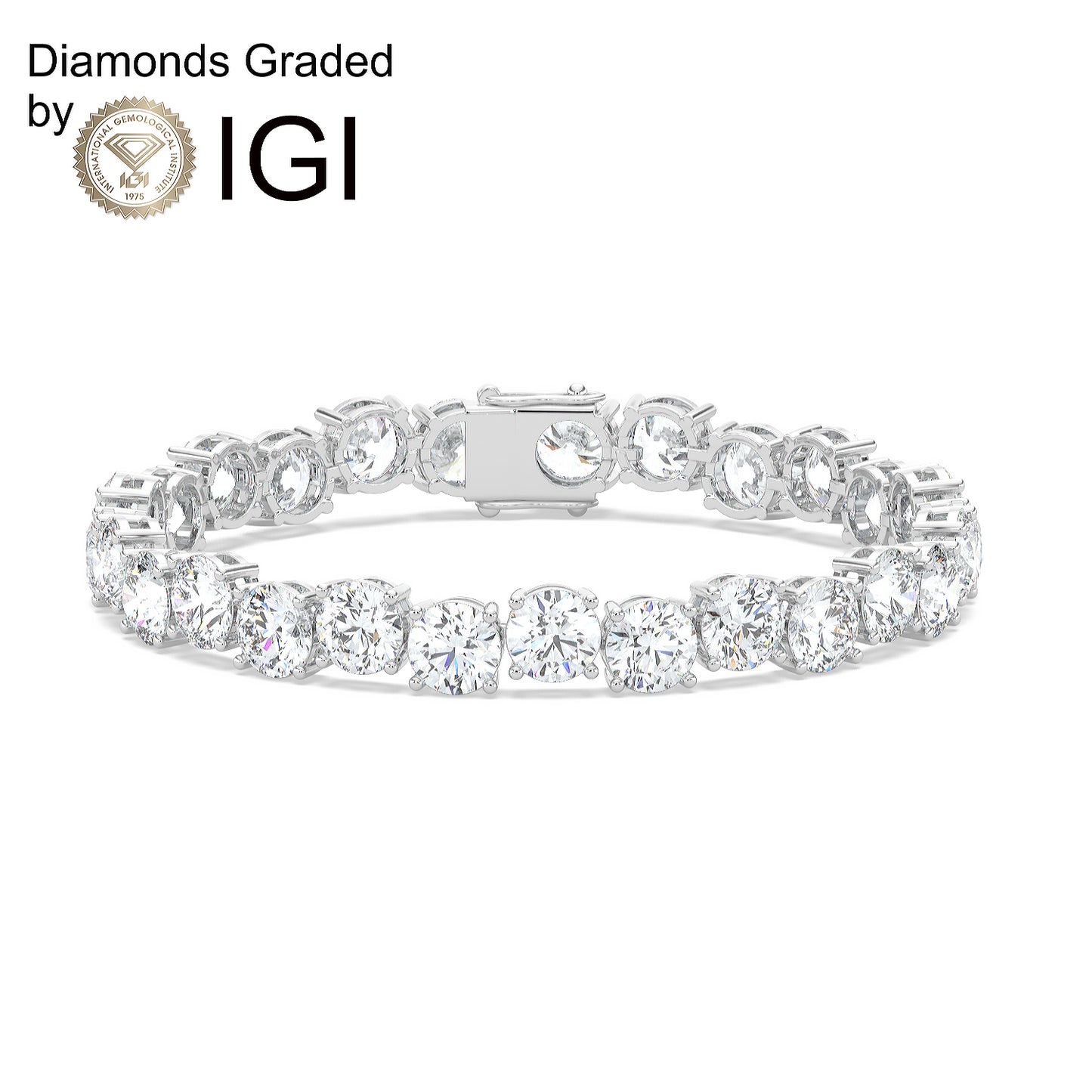 8.9ct Round Lab Diamond Tennis Bracelet D-E VVS 18K Gold