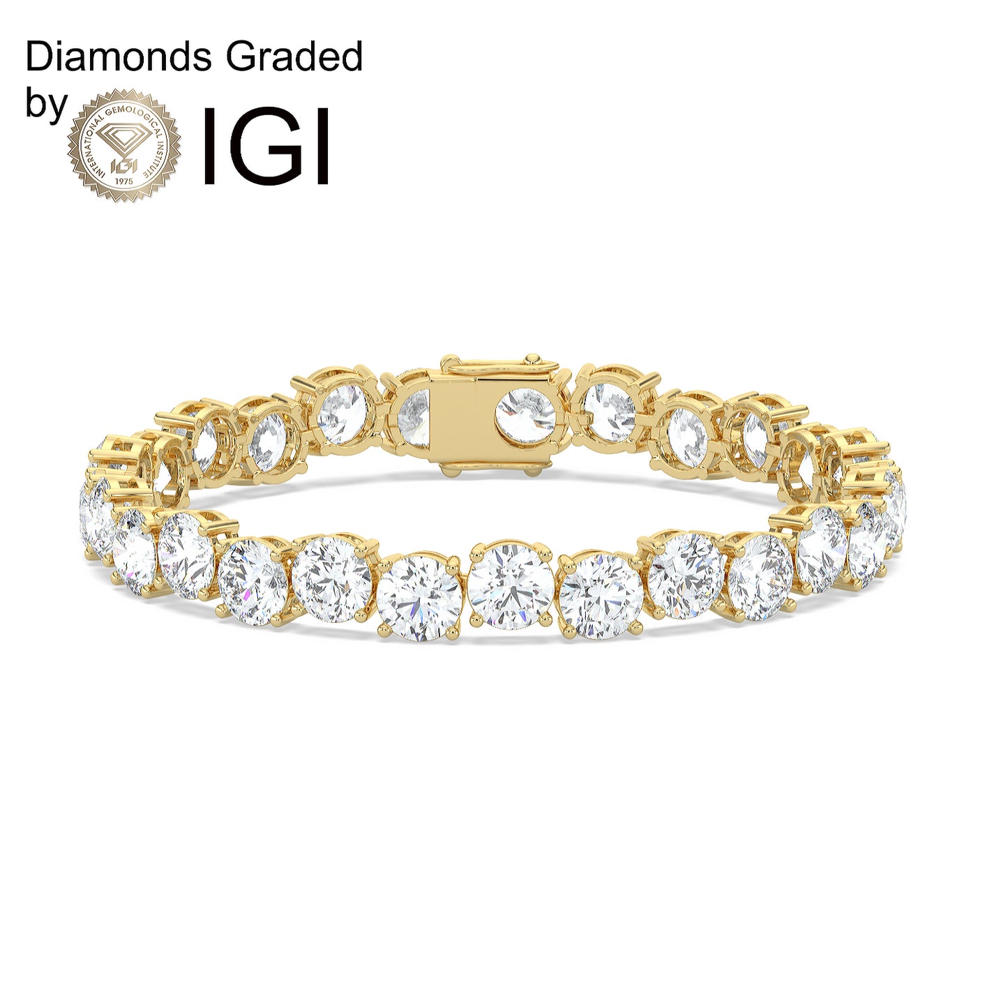 8.9ct Round Lab Diamond Tennis Bracelet D-E VVS 18K Gold