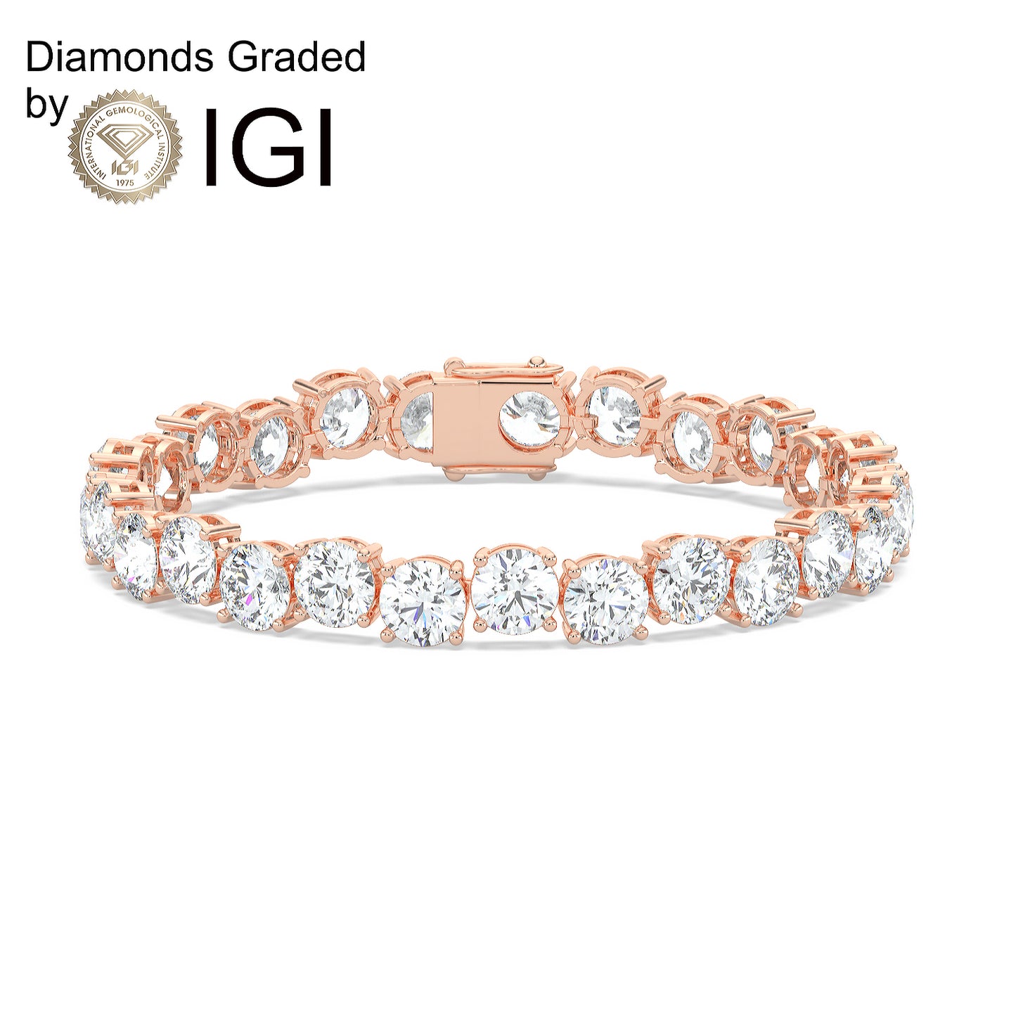 8.9ct Round Lab Diamond Tennis Bracelet D-E VVS 18K Gold