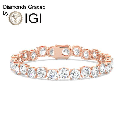 8.9ct Round Lab Diamond Tennis Bracelet D-E VVS 18K Gold