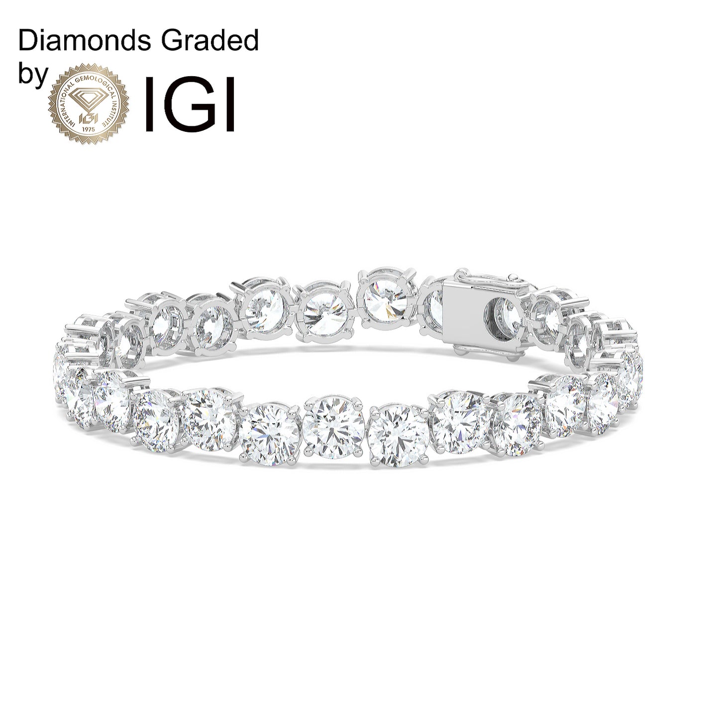8.9ct Round Lab Diamond Tennis Bracelet D-E VVS 18K Gold