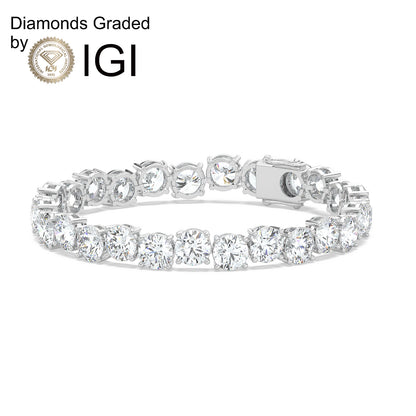 8.9ct Round Lab Diamond Tennis Bracelet D-E VVS 18K Gold
