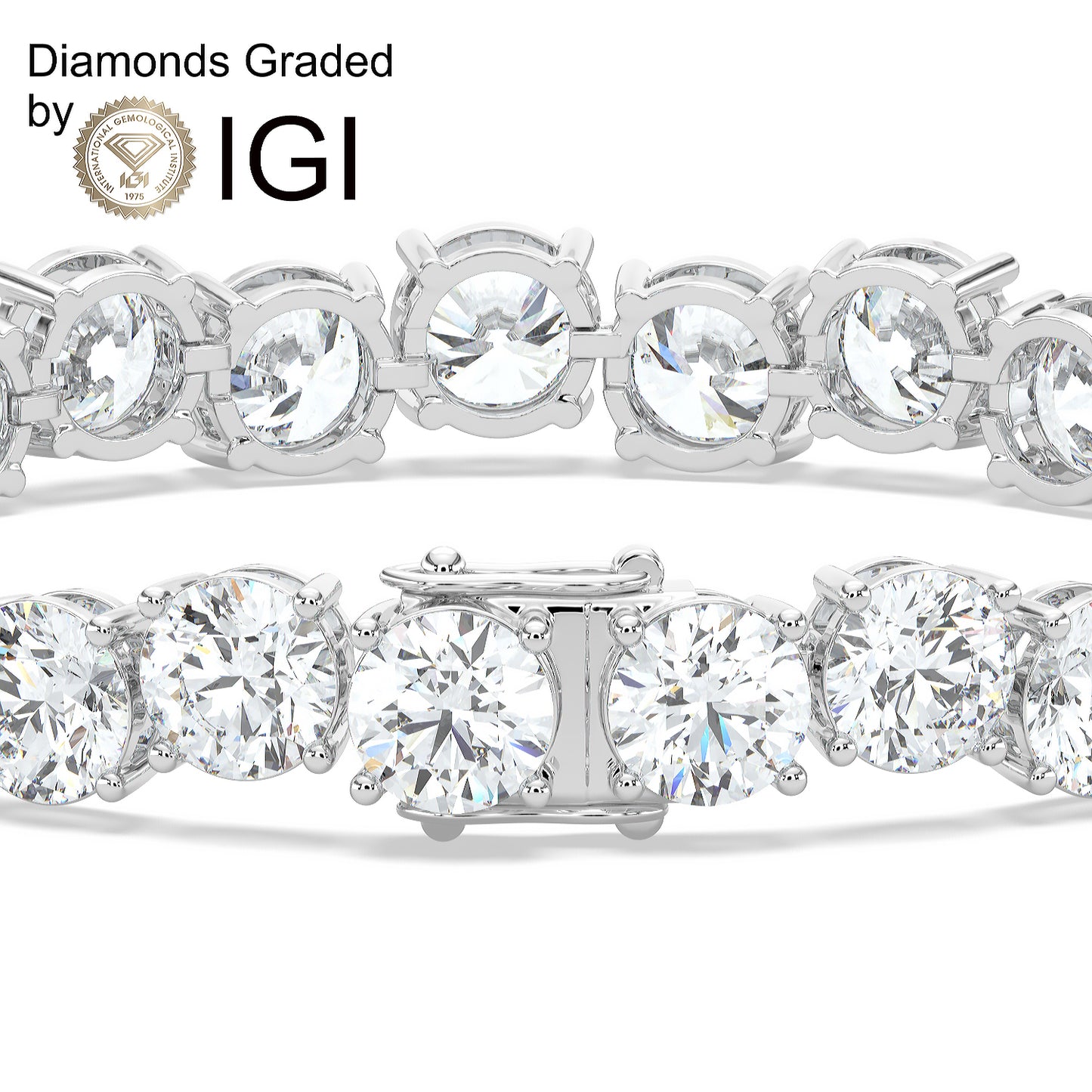 8.9ct Round Lab Diamond Tennis Bracelet D-E VVS 18K Gold