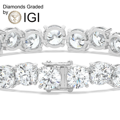 8.9ct Round Lab Diamond Tennis Bracelet D-E VVS 18K Gold