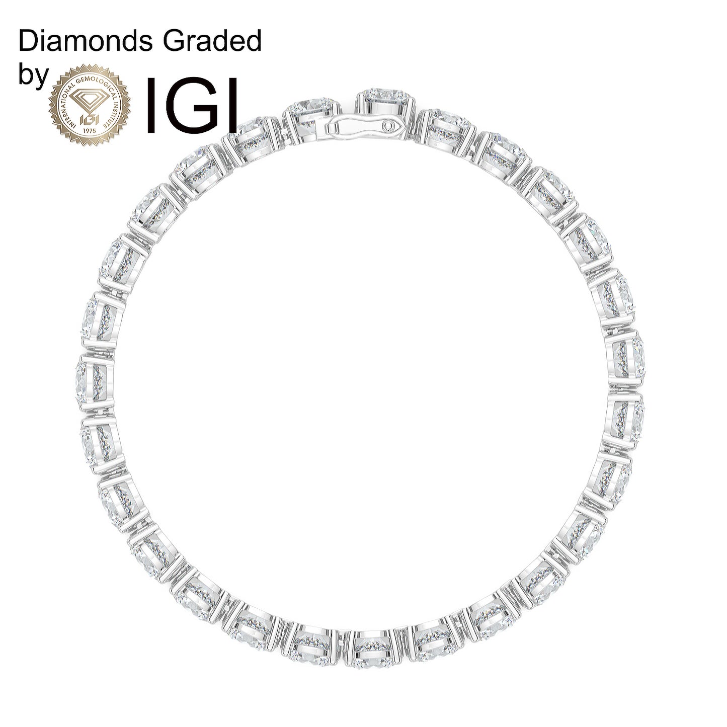 8.9ct Round Lab Diamond Tennis Bracelet D-E VVS 18K Gold