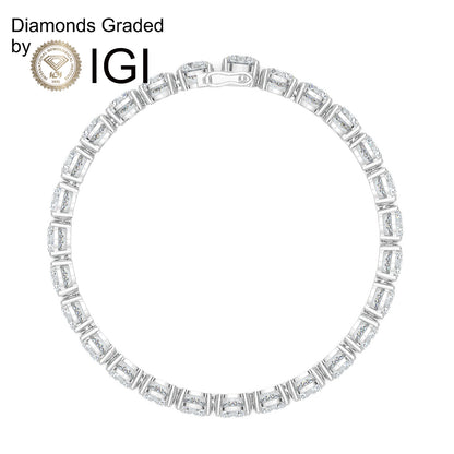 8.9ct Round Lab Diamond Tennis Bracelet D-E VVS 18K Gold