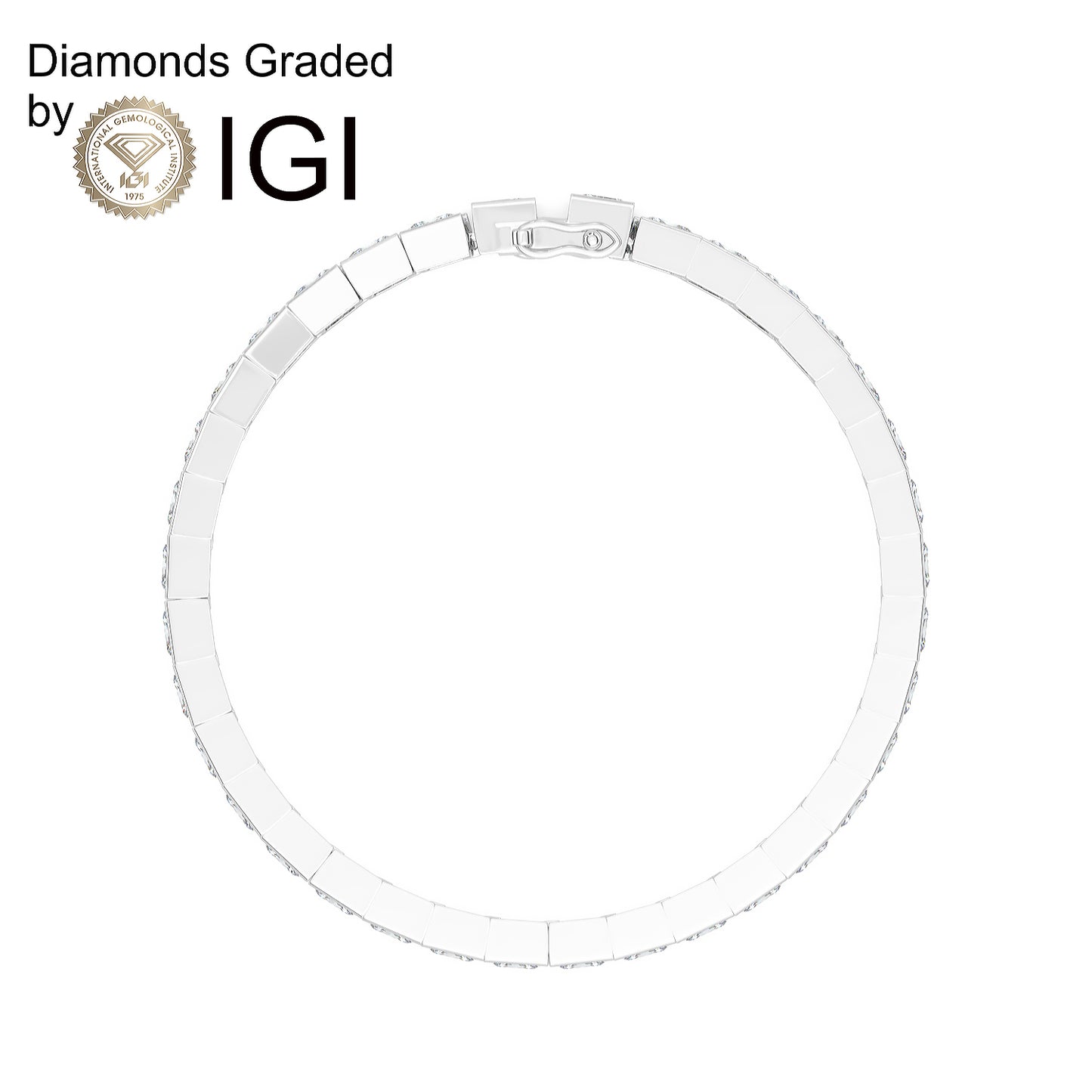 22ct Princess Lab Diamond Tennis Bracelet - D-E/VVS 14K Gold