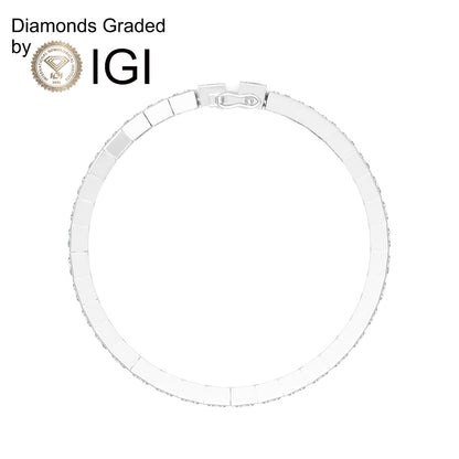 22ct Princess Lab Diamond Tennis Bracelet - D-E/VVS 14K Gold