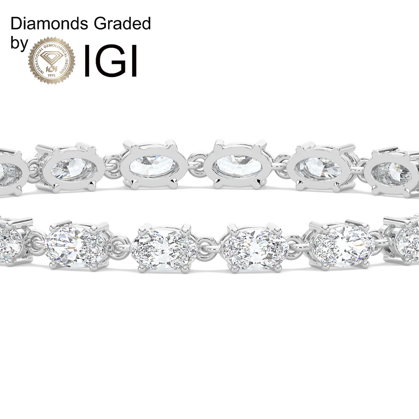 5ct Oval Lab Diamond Tennis Bracelet D-E VVS 14K Gold
