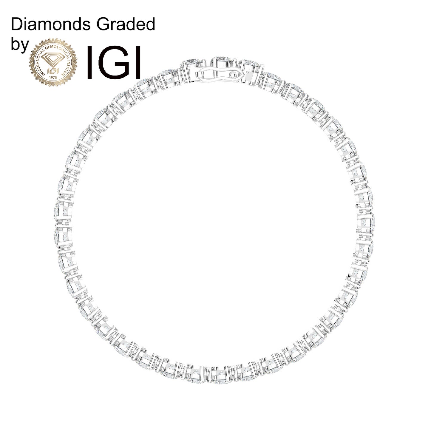 28ct Round Lab Diamond Tennis Bracelet E VVS 14K Gold