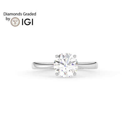 2ct Round Lab Diamond Solitaire Engagement Ring - E/VVS 14K Gold