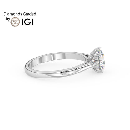 2ct Round Lab Diamond Solitaire Engagement Ring - E/VVS 14K Gold