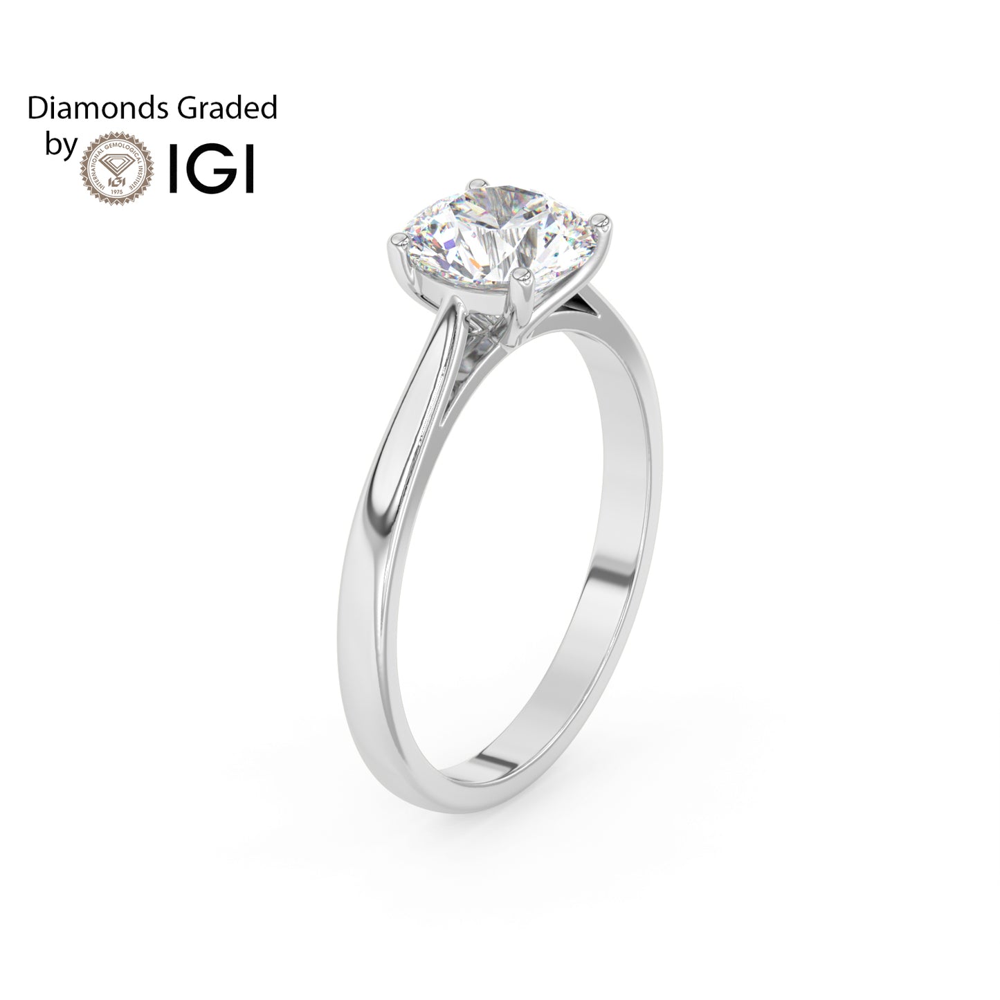 2ct Round Lab Diamond Solitaire Engagement Ring - E/VVS 14K Gold