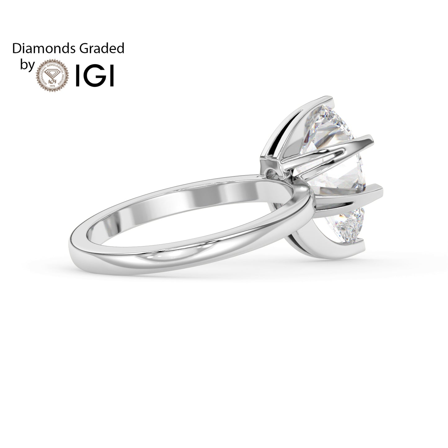 4ct Pear Lab Diamond Solitaire Engagement Ring - E/VVS 18K Gold