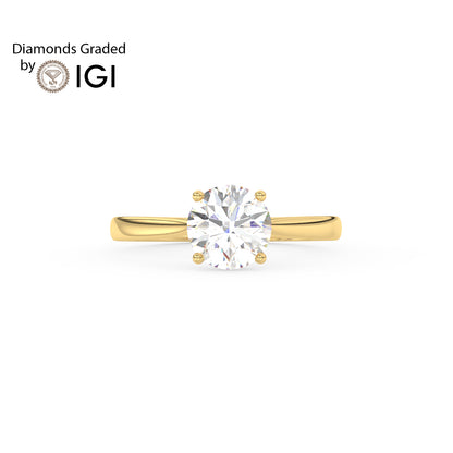 2ct Round Lab Diamond Solitaire Engagement Ring - E/VVS 14K Gold