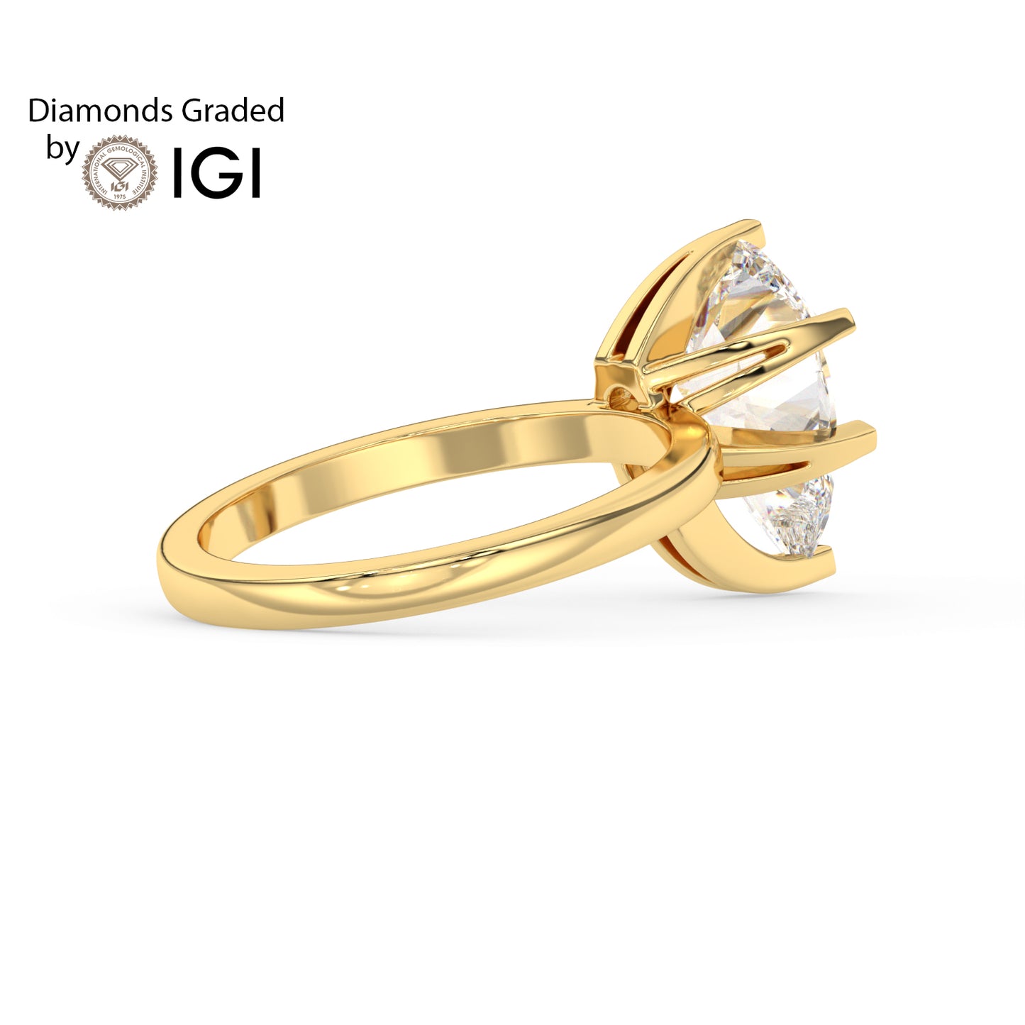 4ct Pear Lab Diamond Solitaire Engagement Ring - E/VVS 18K Gold