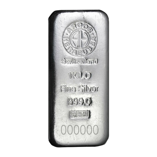 1kg Argor-Heraeus Cast Silver Bar