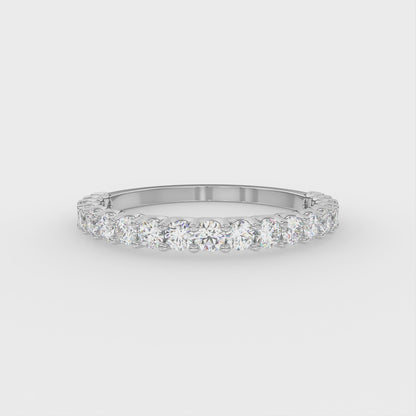 1 ct Round Three Quarter Eternity Lab Diamond Wedding Ring - E/VVS 14K Gold