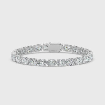 24.16ct Oval Lab Diamond Tennis Bracelet D-E VVS  18K Gold