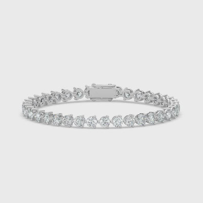 28ct Round Lab Diamond Tennis Bracelet E VVS 18K Gold