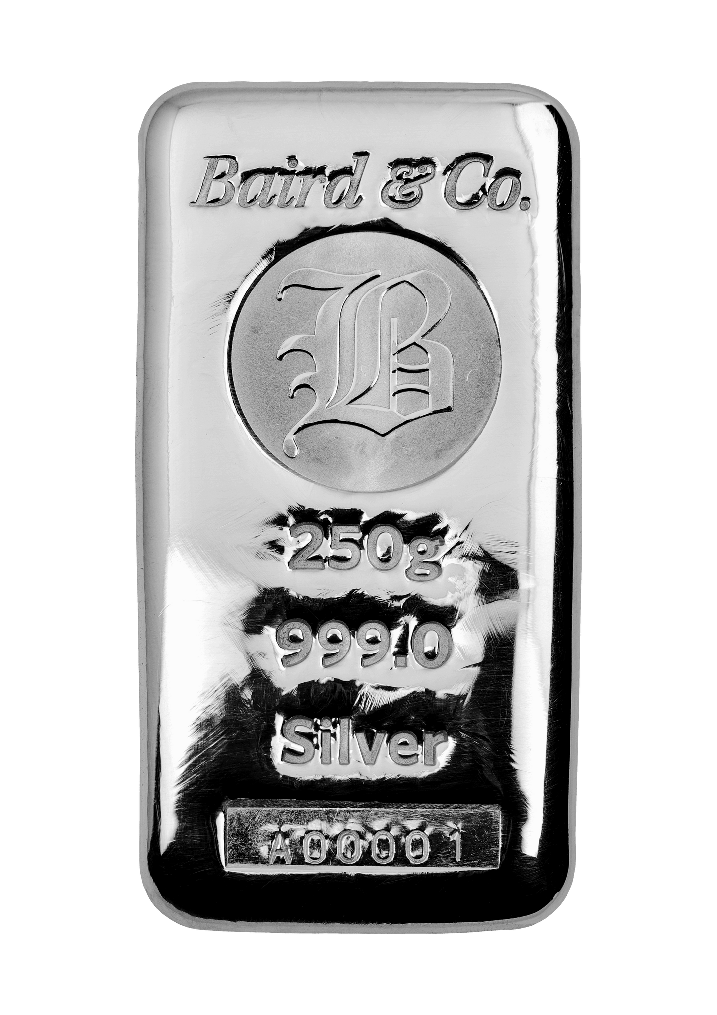 250g Baird & Co Cast Silver Bar