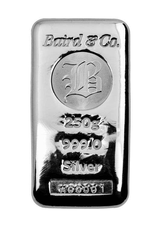 250g Baird & Co Cast Silver Bar