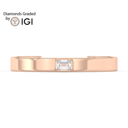 3ct Emerald Lab Diamond Cuff Bracelet E/VVS 18K Gold