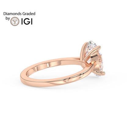 4ct Oval Lab Diamond Solitaire Engagement Ring - E/VVS 18K Gold