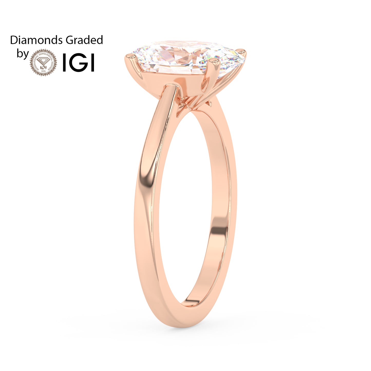 4ct Oval Lab Diamond Solitaire Engagement Ring - E/VVS 18K Gold