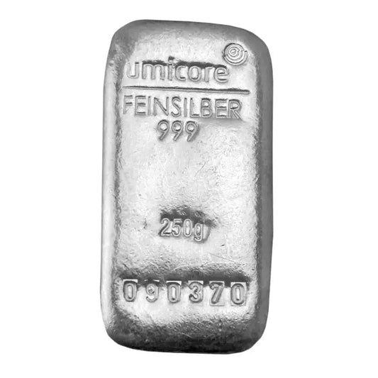 250g Umicore Cast Silver Bar