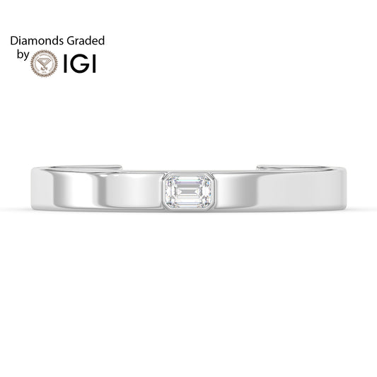 3ct Emerald Lab Diamond Cuff Bracelet E/VVS 18K Gold