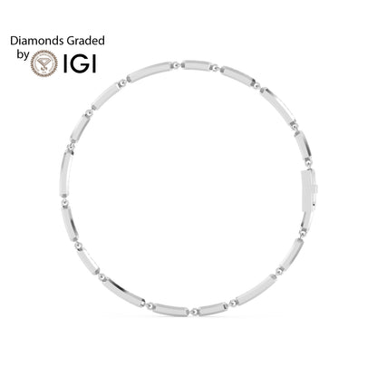 2ct Round Pavé-Set Octagon Lab Diamond Tennis Bracelet E/VVS 18K Gold
